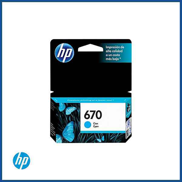 HP 670 Cyan Ink Cartridge