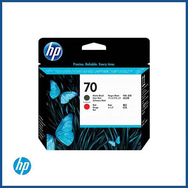 HP 70 Matte Black and Red DesignJet Printhead