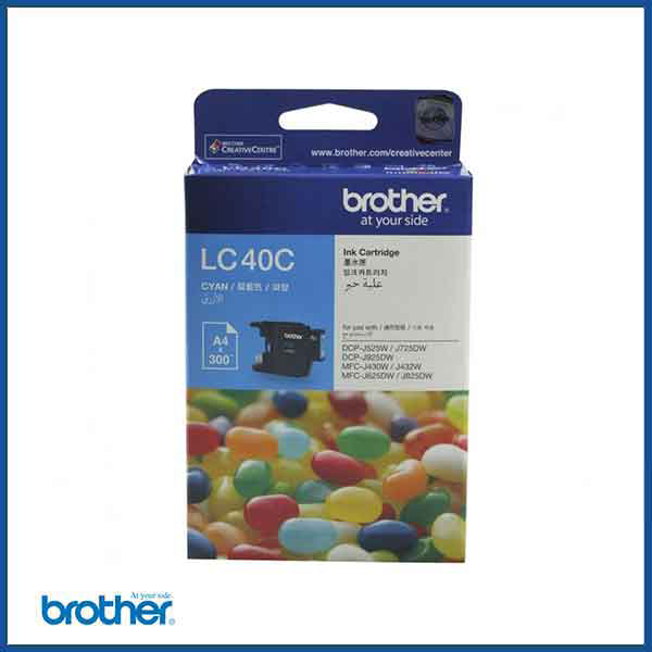 Brother LC 40 Ink Cartridge in Cyan (model code: LC40C)