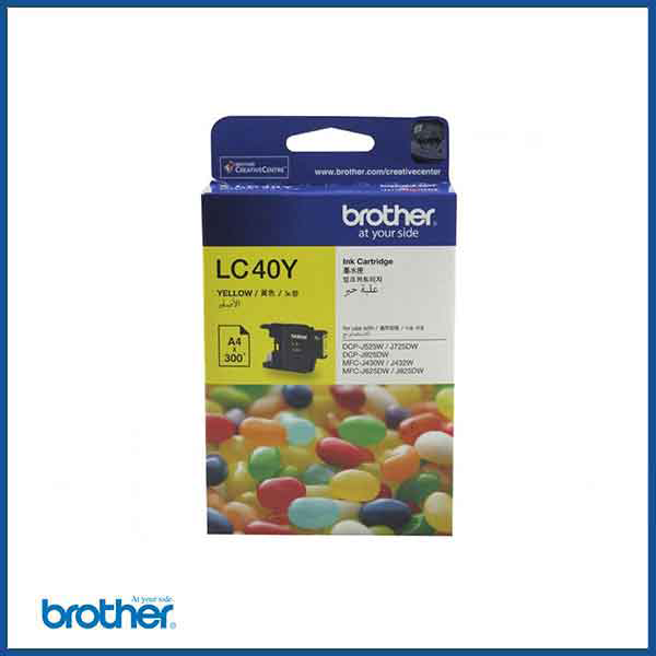 Brother LC 40 Ink Cartridge in Yellow (model code: LC40Y)