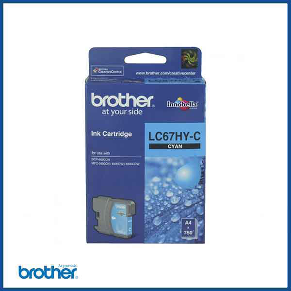 Brother LC 67 Ink Cartridge in Cyan (model code: LC67CY)