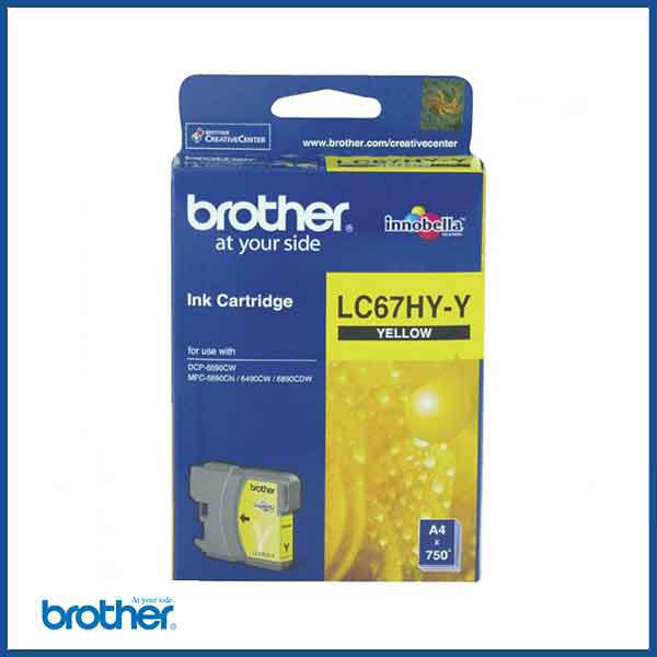 Brother LC 67 Ink Cartridge in Yellow (model code: LC67Y)