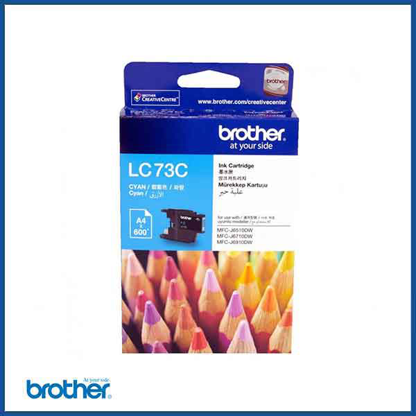 Brother LC 73 Ink Cartridge in Cyan (model code: LC73C)